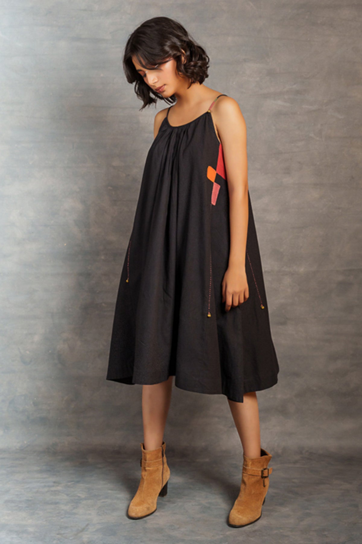 Buy Jade Black Spaghetti Strap Dress by Thread Game for women online at ScrollnShops